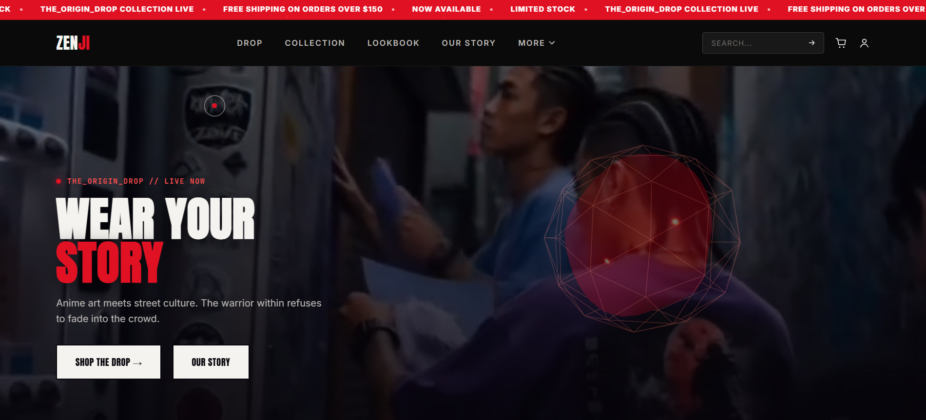 Zenji streetwear homepage